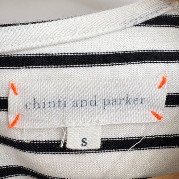 Chinti & Parker Black White Striped Sheath Dress Size Small, Nautical Resortwear - Picture 9 of 11